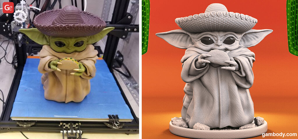 Baby Yoda Cinco de Mayo figure 3D print