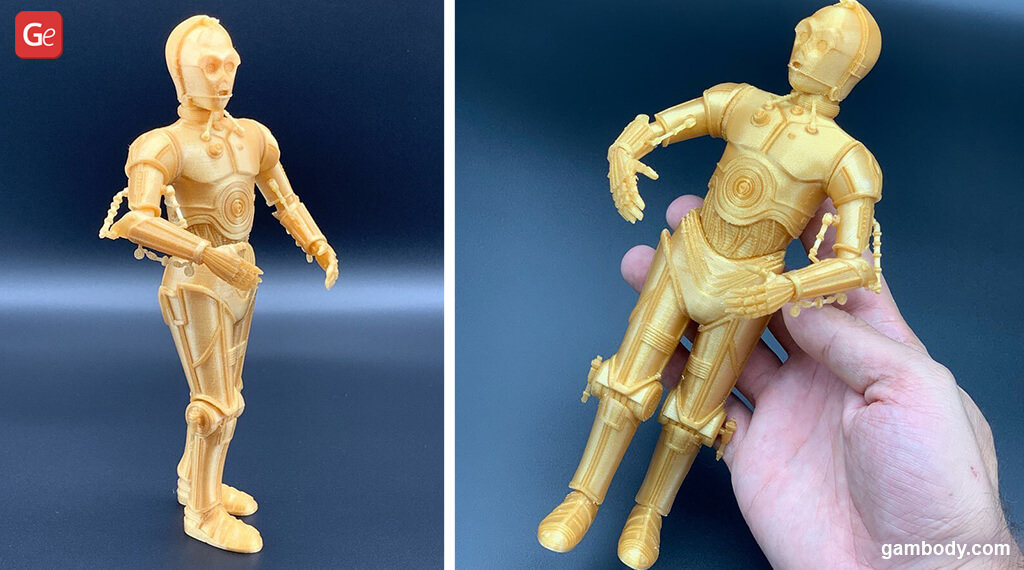 C-3PO droid 3D model printed Mandalorian