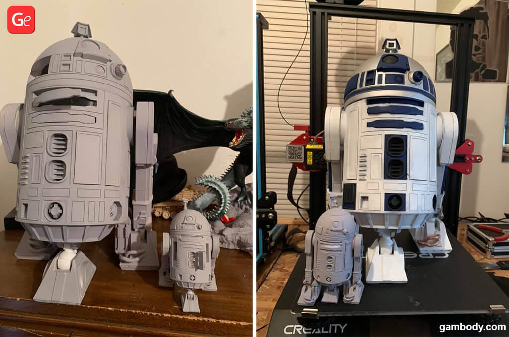 Modèle d'imprimante 3D R2D2 - R2 D2 3D Print 2 GamboDy 1024x678