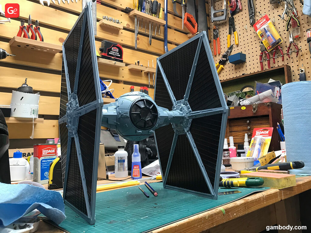 TIE fighter Mandalorian 3D model printed