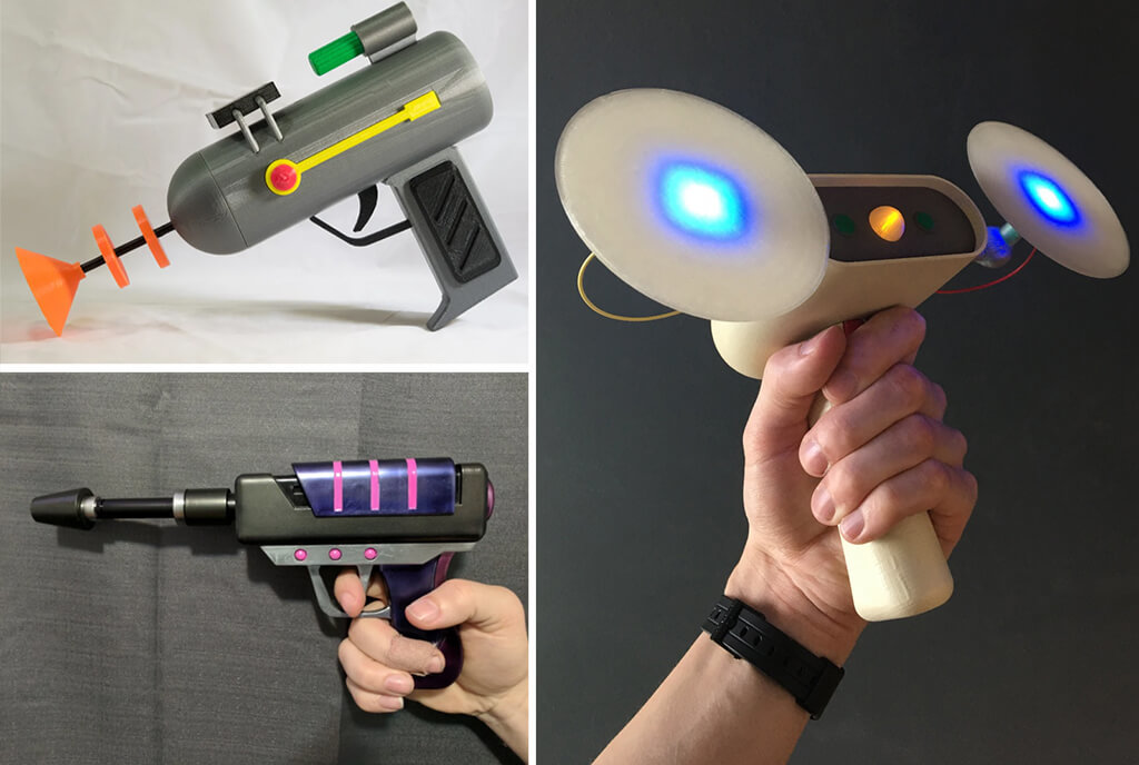 Rick and Morty 3D printing gun models Mind Eraser, Plasma Pistol, Laser Gun