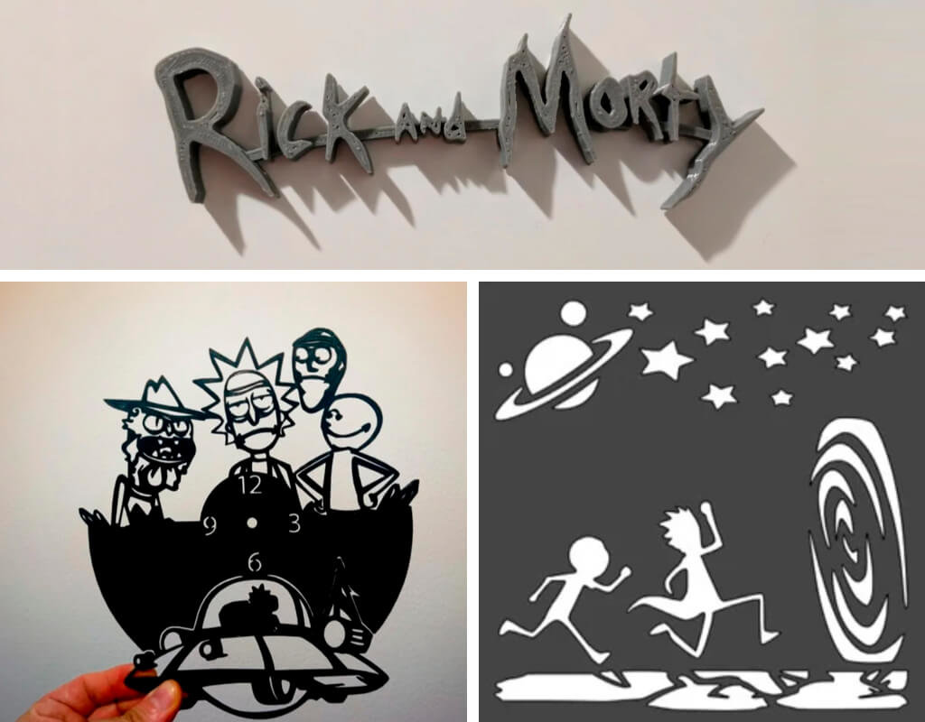 Rick & Morty 3D printing logo and stencils