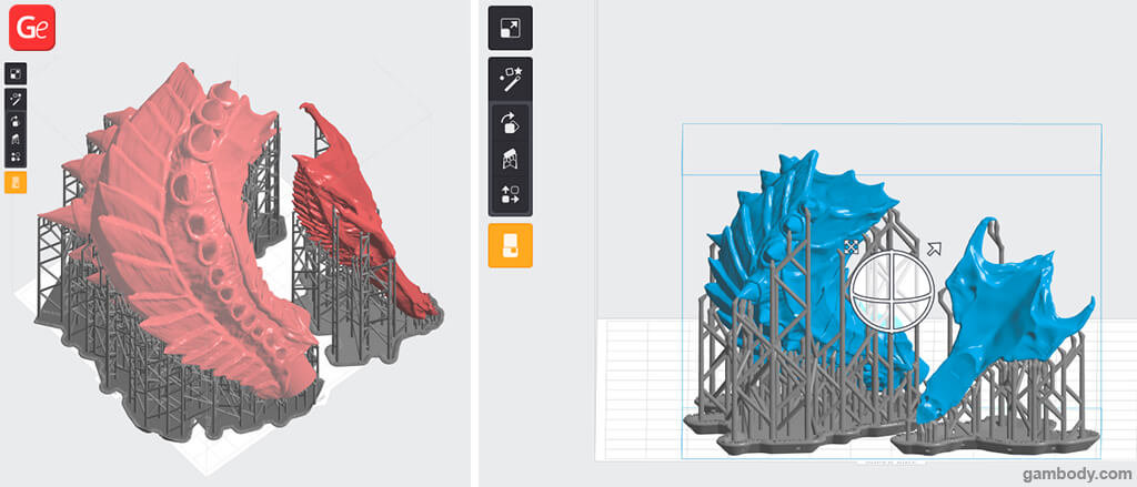 Downscaling the Hydralisk 3D printing model with PreForm software