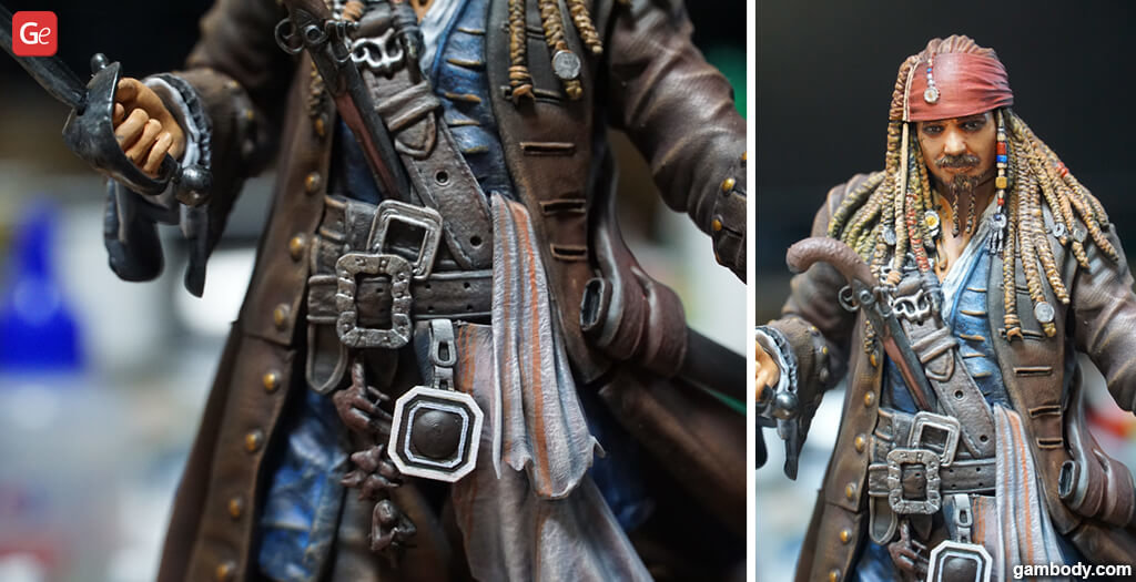 Painting 3D printed model of Jack Sparrow