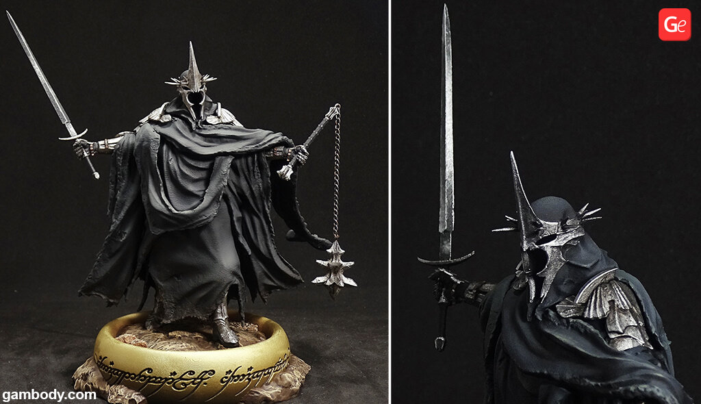 3D printed Lord of the Rings Witch-king figure