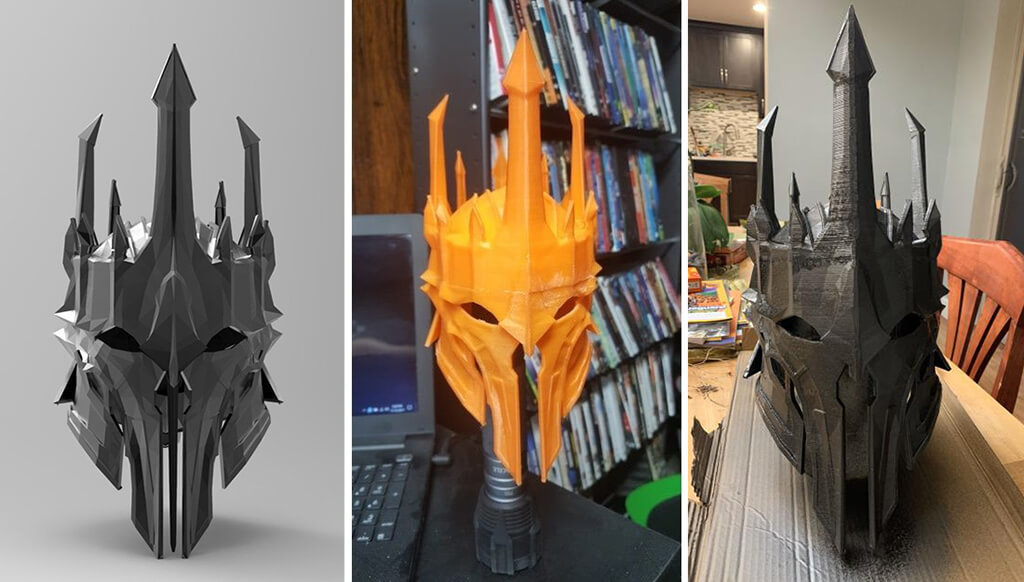 3D printed helmet of Sauron