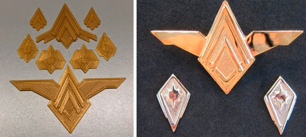 Battlestar Galactica Rank Pins and Pilot Insignia to 3D print