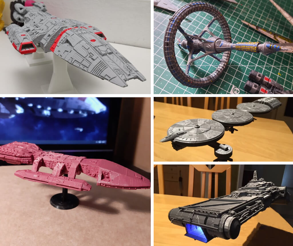 Battlestar Galactica ships 3D model to print