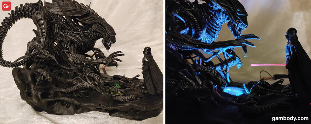 Darth Vader vs Xenomorph Queen 3D print