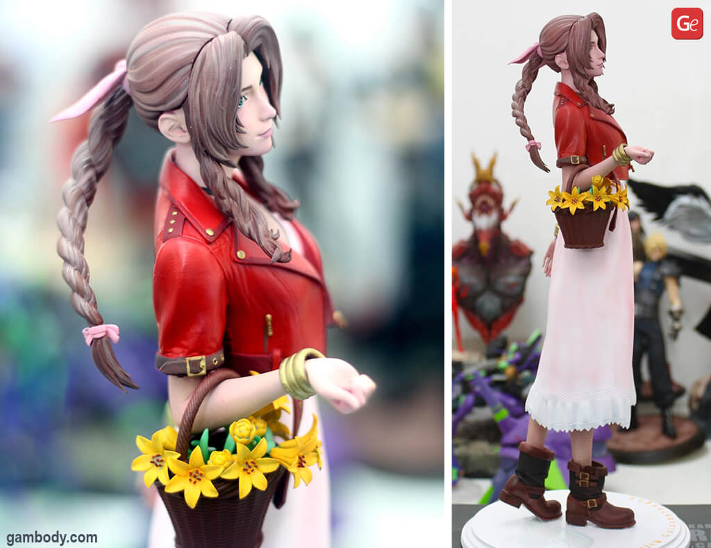 Aerith figure 3D printed