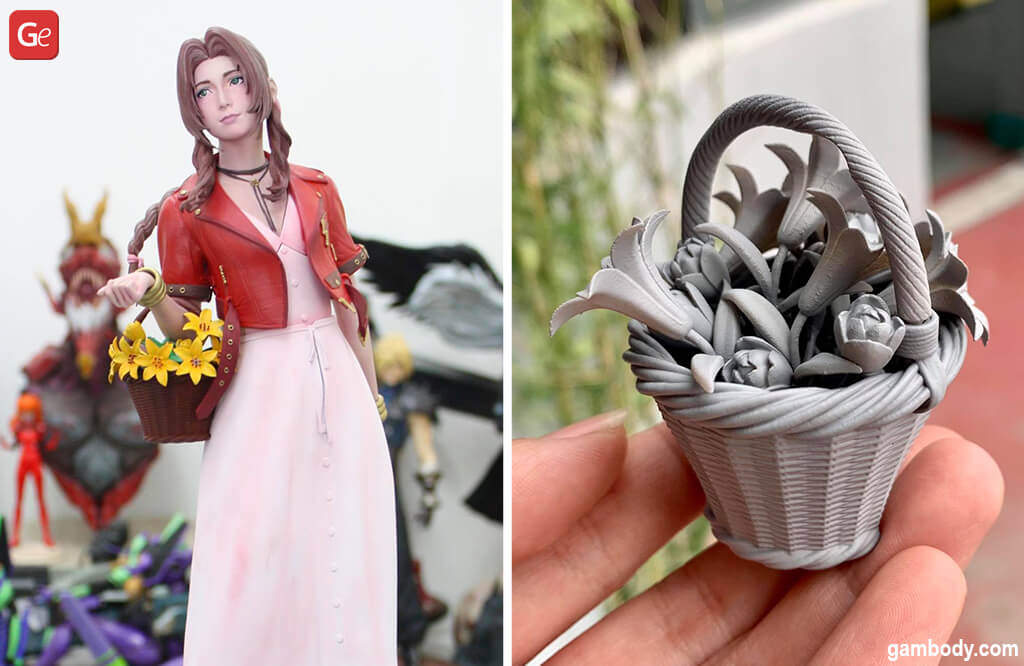 Aerith Gainsborough Flower Girl 3D printed