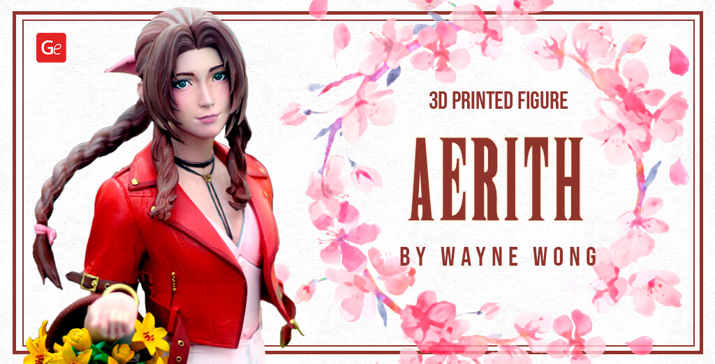 Beautiful Final Fantasy 7 Aerith Gainsborough 3D Printed by Wayne Wong