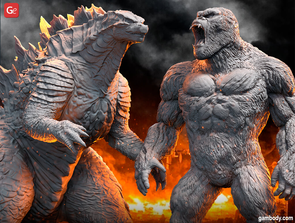 Godzilla vs Kong 3D model for 3D printing