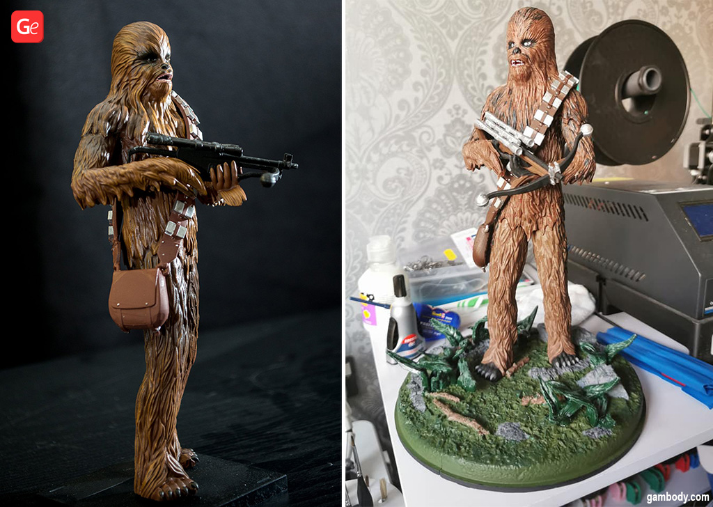 Chewbacca figurine 3D printed