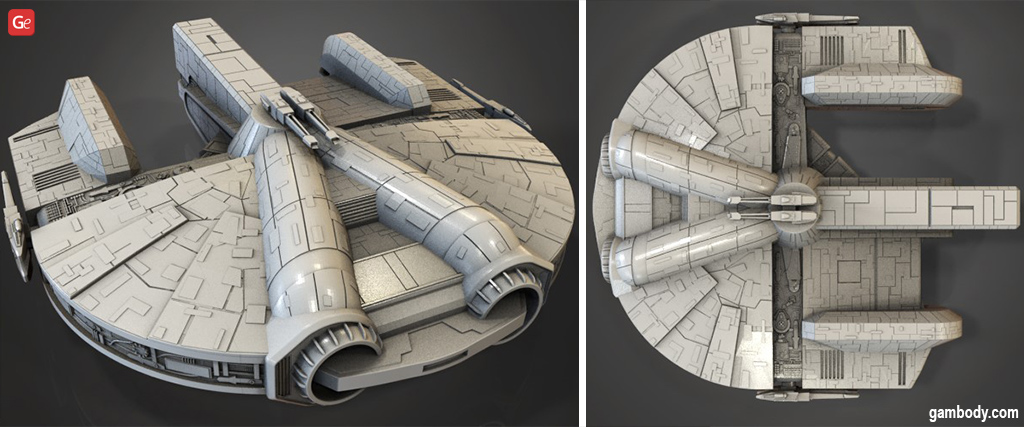 Ebon Hawk 3D printing ship model