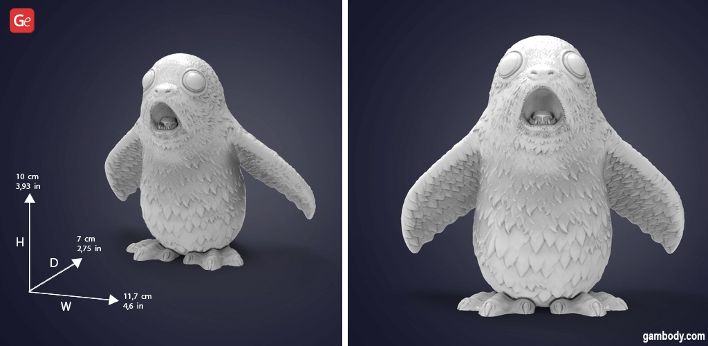 Porg 3D model Star Wars bird