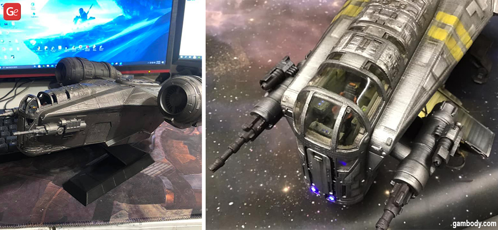 Razor Crest Mandalorian ship 3D printed