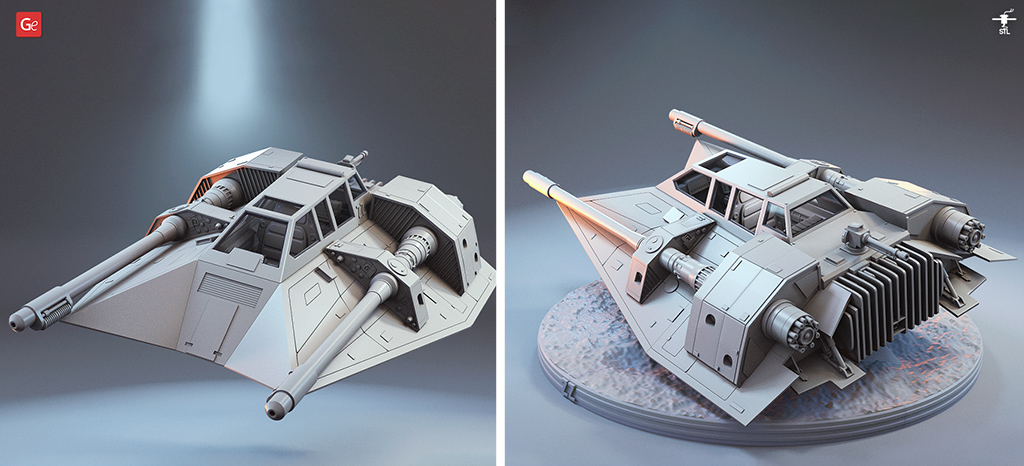 T-47 Airspeeder (Snowspeeder) Star Wars models ships for 3D printing