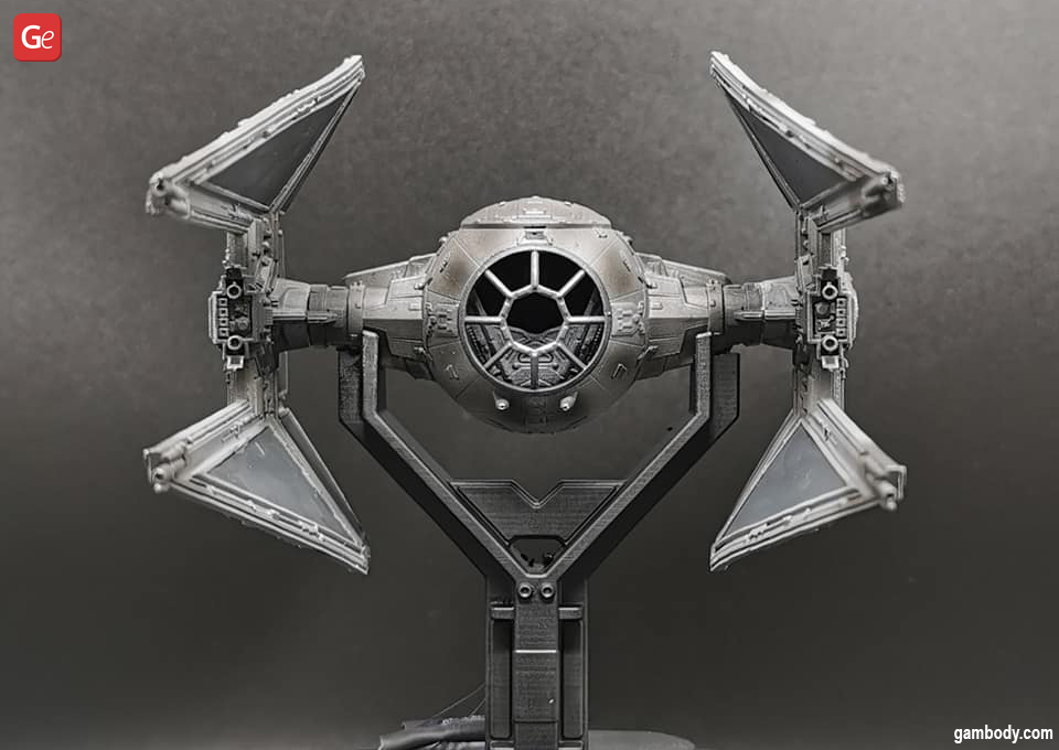 TIE Interceptor model 3D printed