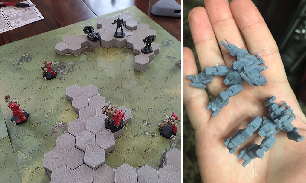 3D printed BattleTech miniatures