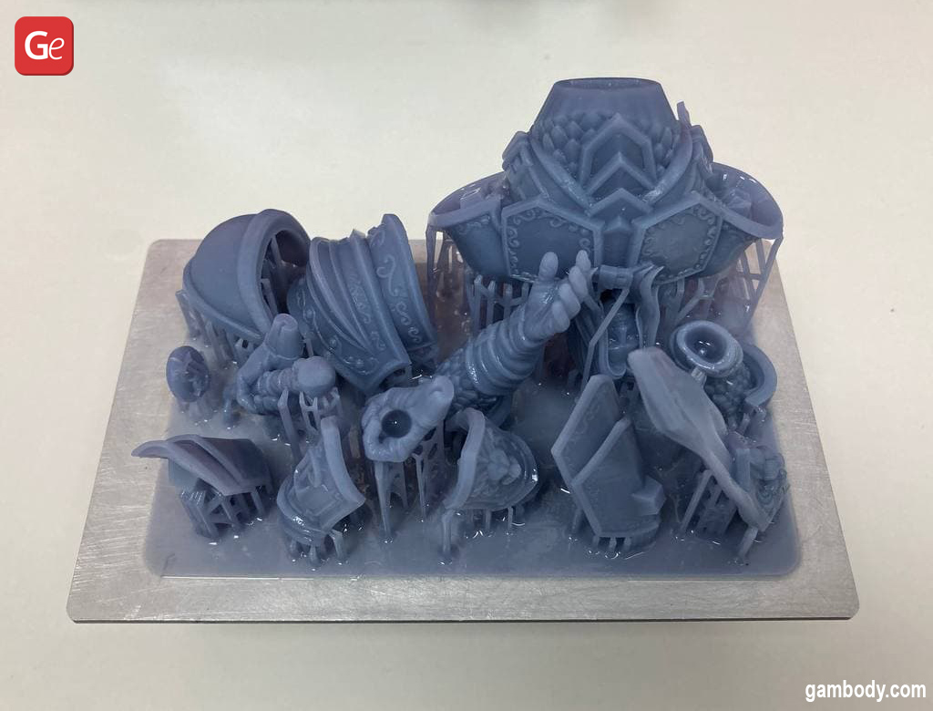 3D printed WoW Arthas figurine on Creality Halot-One