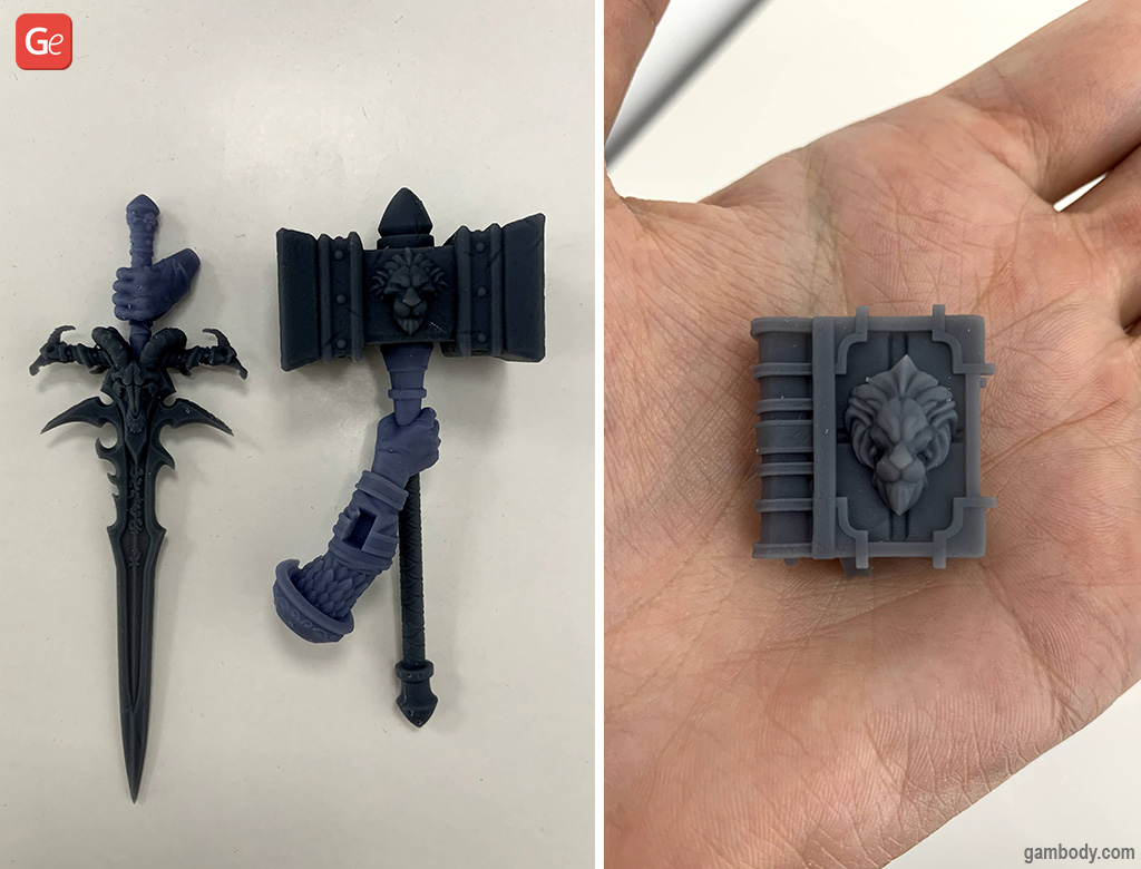 WoW Arthas armour and spellbook 3D printed in resin on Halot-One