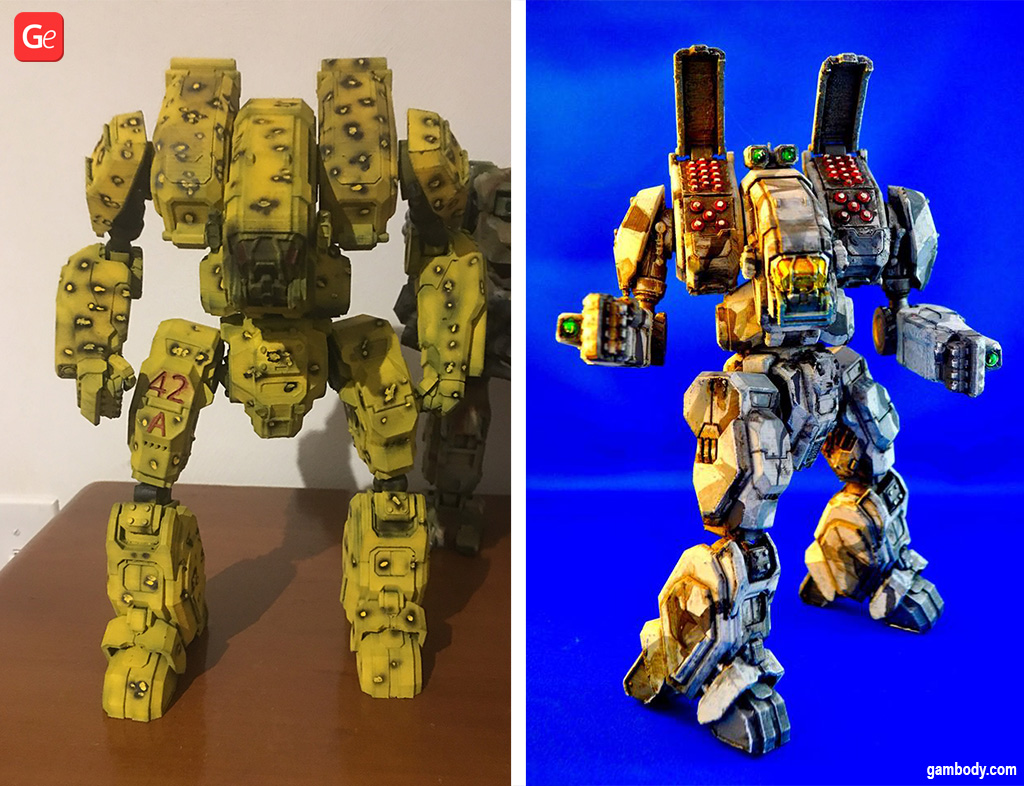 3D printed BattleTech Archer mechs