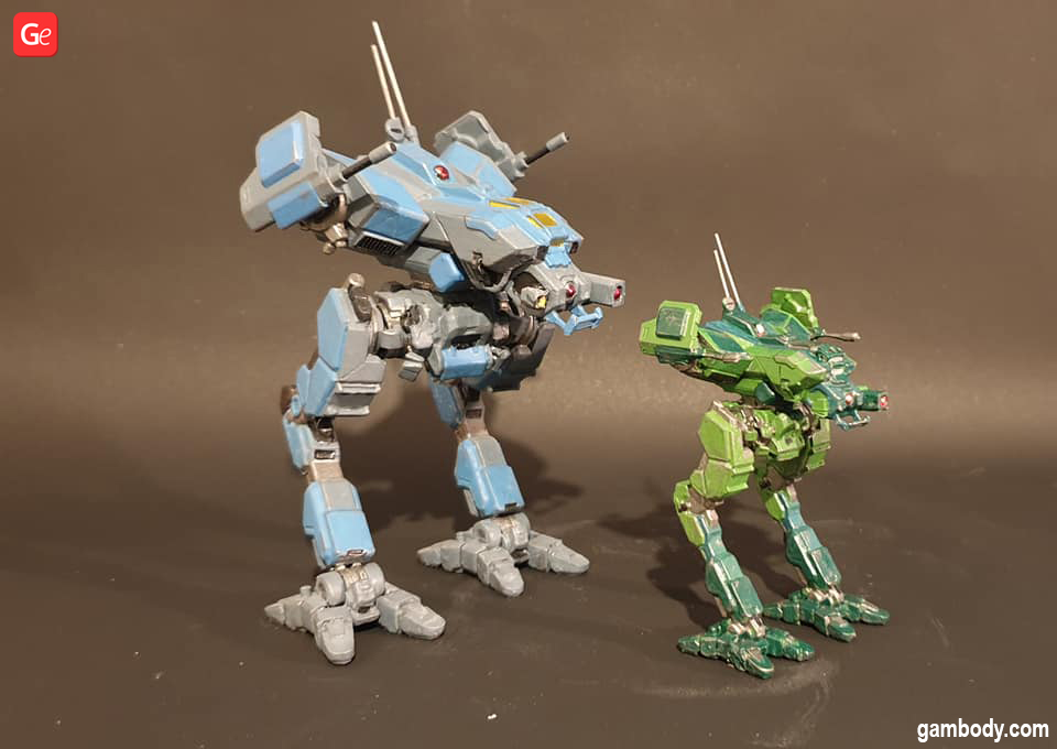 Battletech Miniatures Museum Scale Mechs MWO Style 3D Printed on