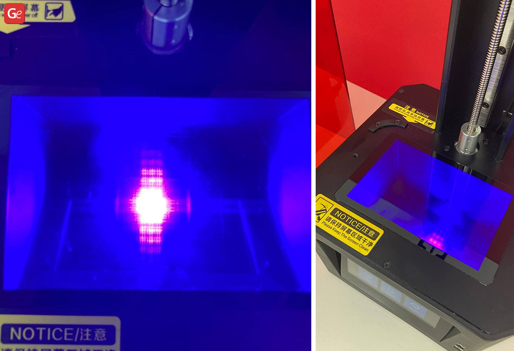 Creality self-developed light source going through the 6-inch monochrome LCD screen of the Halot-One resin 3D printer