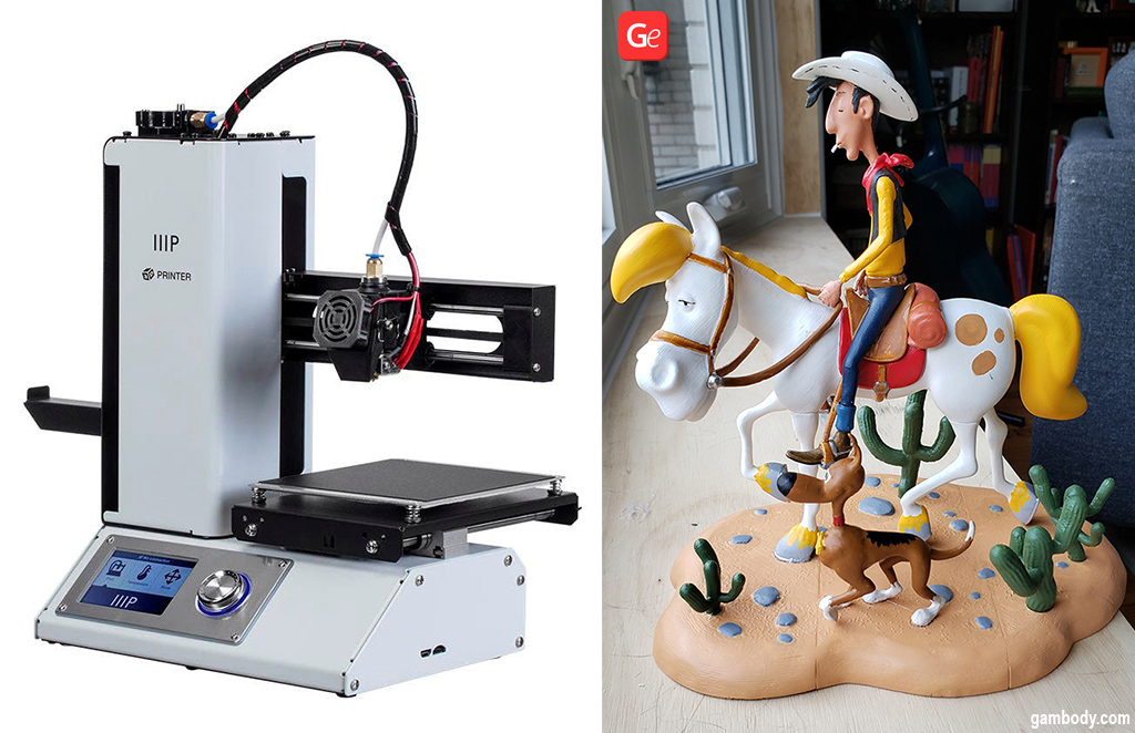 Lucky Luke 3D printed on budget 3D printer Monoprice Mini