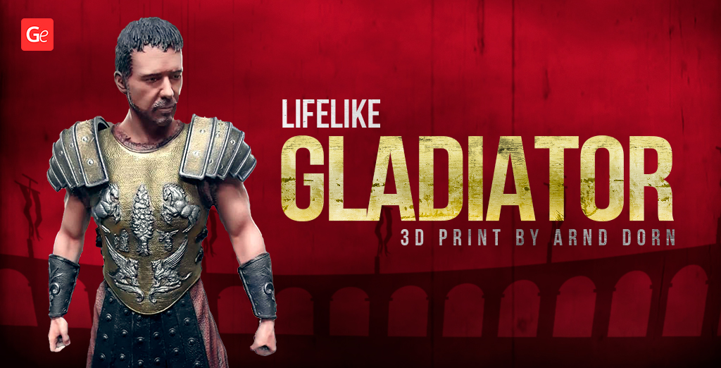Faithful Gladiator 3D Model for 3D Printing Turned into Masterpiece by Arnd Dorn