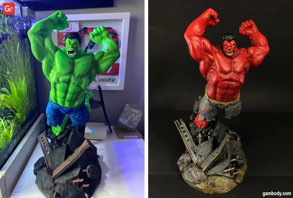 Hulk figurines made on a 3D printer