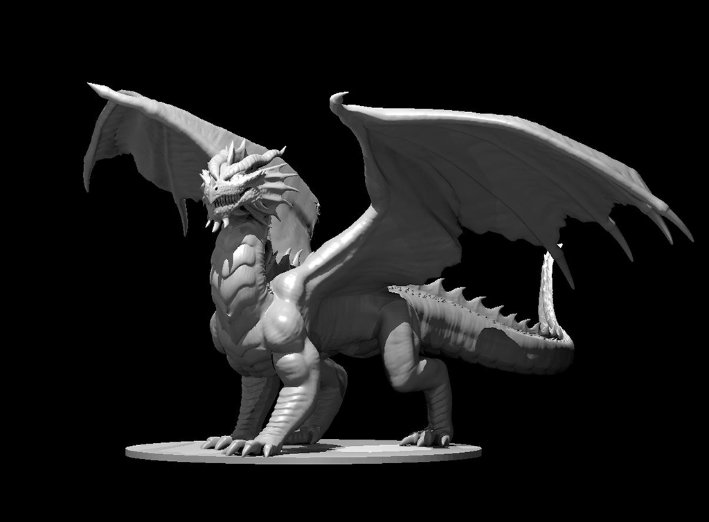 D&D dragon statue for 3D printing