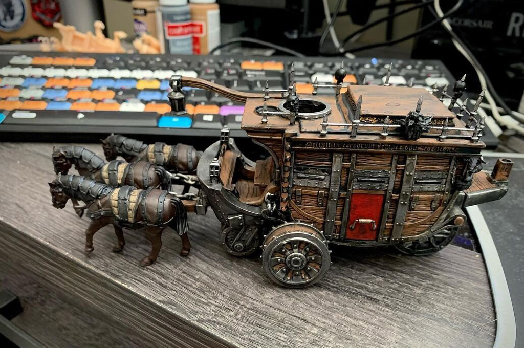 Dungeons and Dragons pieces 3D printed coach