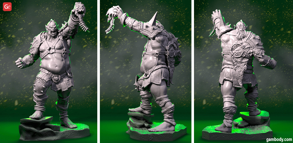 Orc 3D print D&D miniature