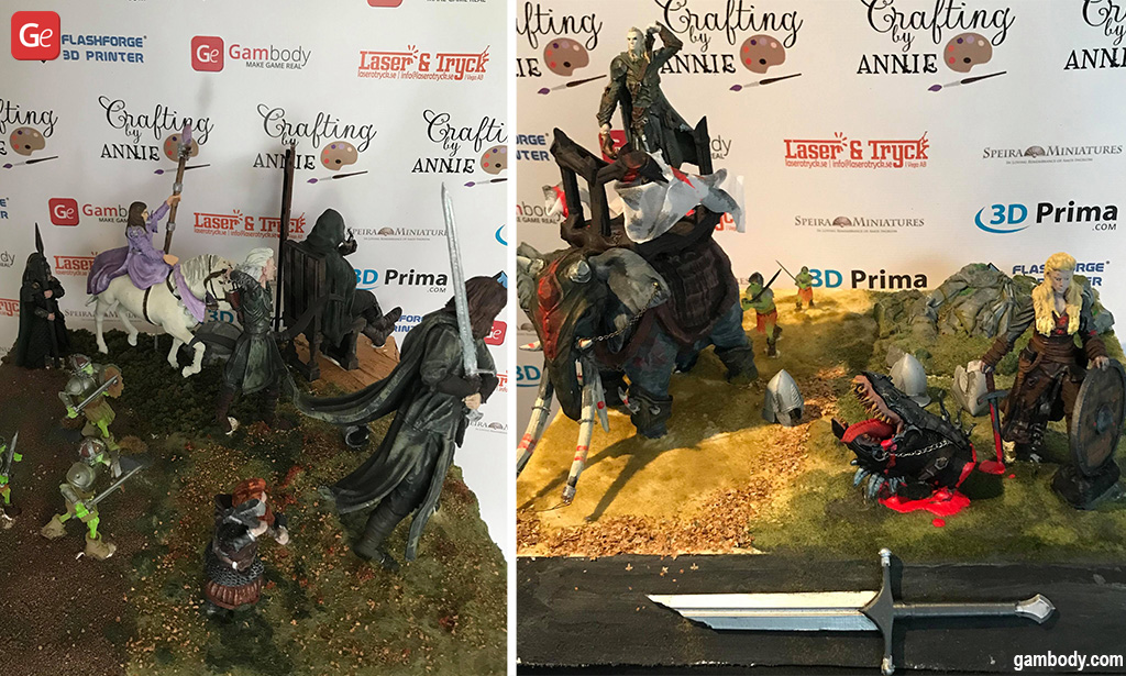 3D printed Lord of the Rings miniatures collection