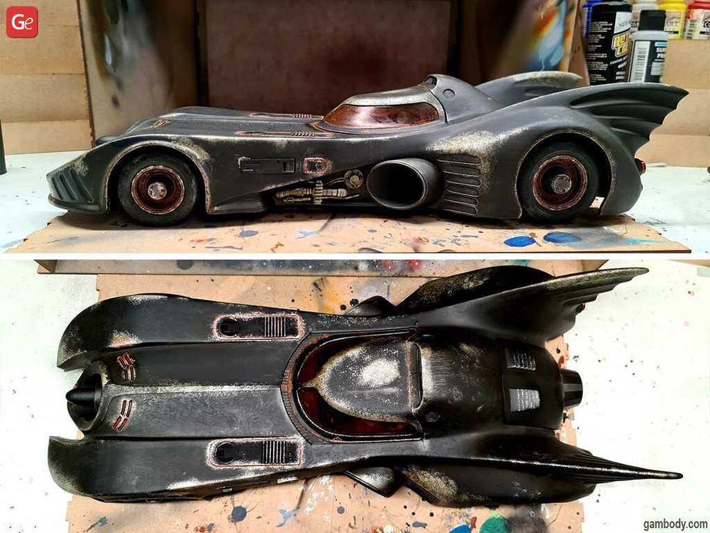 Batmobile car 3D model printed