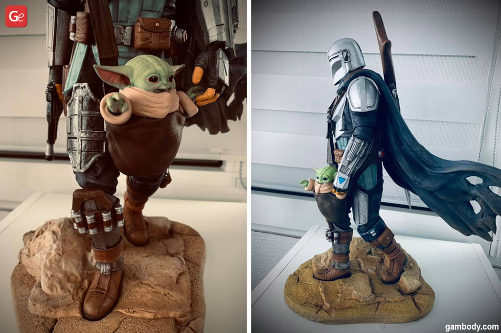 3D printed Baby Yoda and Mando