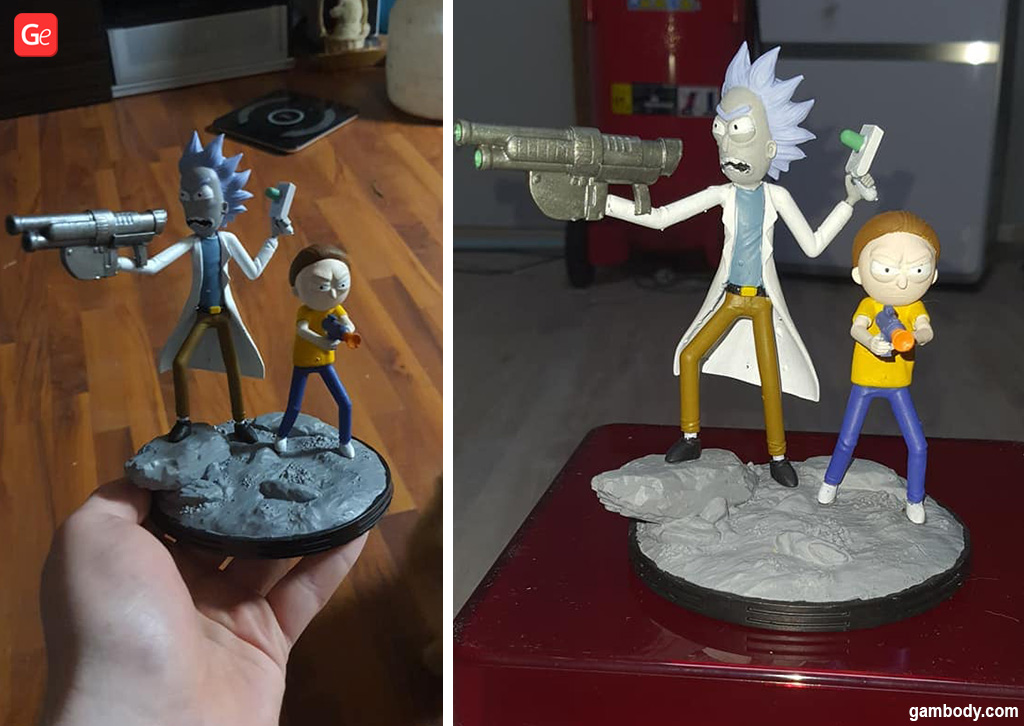 3D printed Rick and Morty