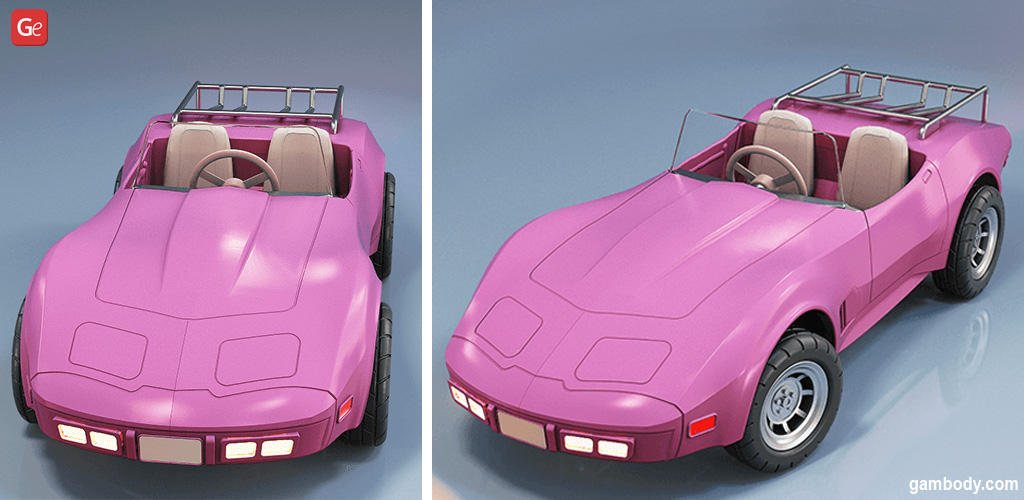 Barbie toy car for 3D printing