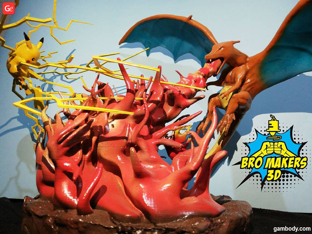 Pokemon - Mega Charizard X Figure 3D model 3D printable