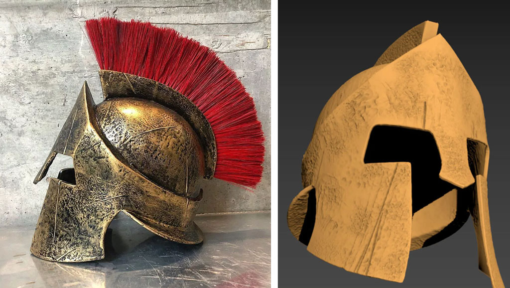 3D printed Spartan helmet