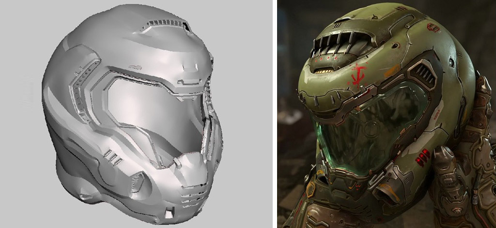3D printed Doom helmet