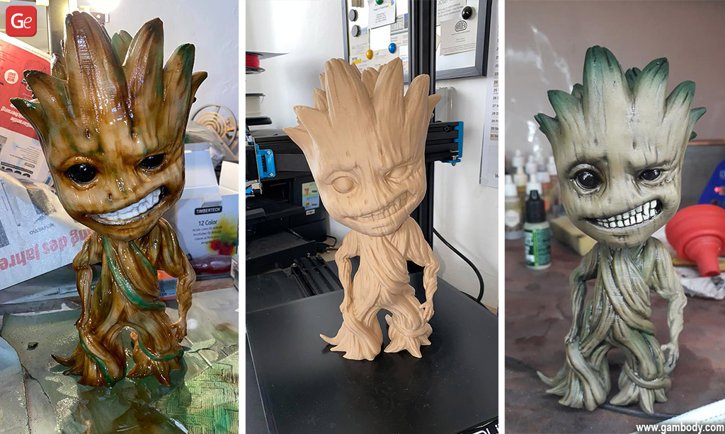 Groot 3D Print: Pictures Baby Groot with STL Files