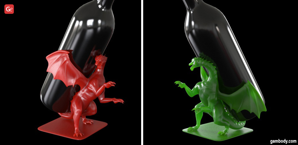 3D print dragon bottle holder