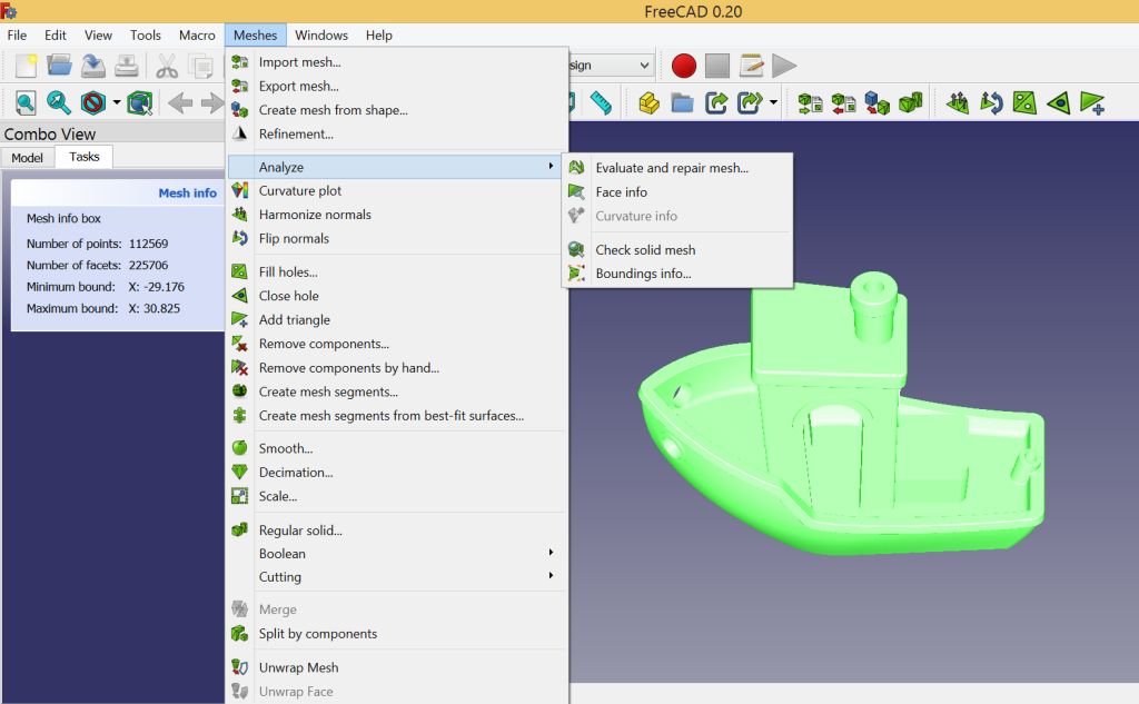 How to repair mesh in FreeCAD