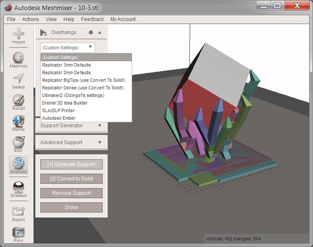 How to Generate Support in Meshmixer