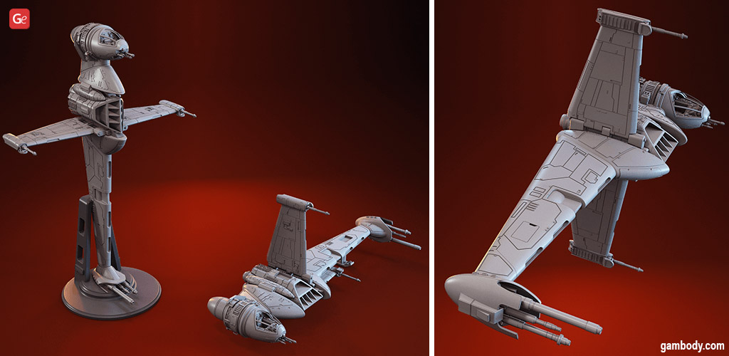 B-Wing ship 3D model