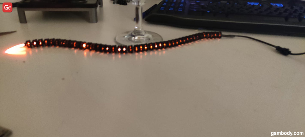 LED wires in a 3D print