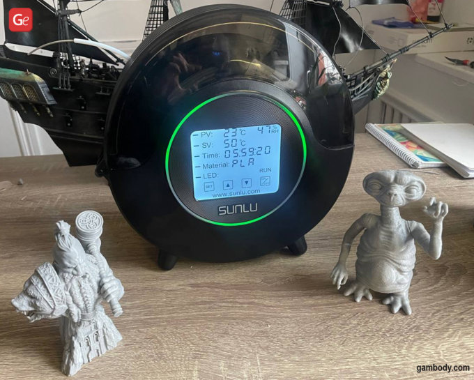 SUNLU Filament Dryer S2 Review Manual Temperature Tests